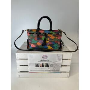 DOONEY & BOURKE MEDUM COATED CANVAS MULIT DUCK CROSSBODY BAG